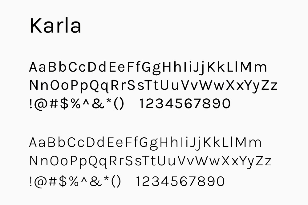 Karla typeface