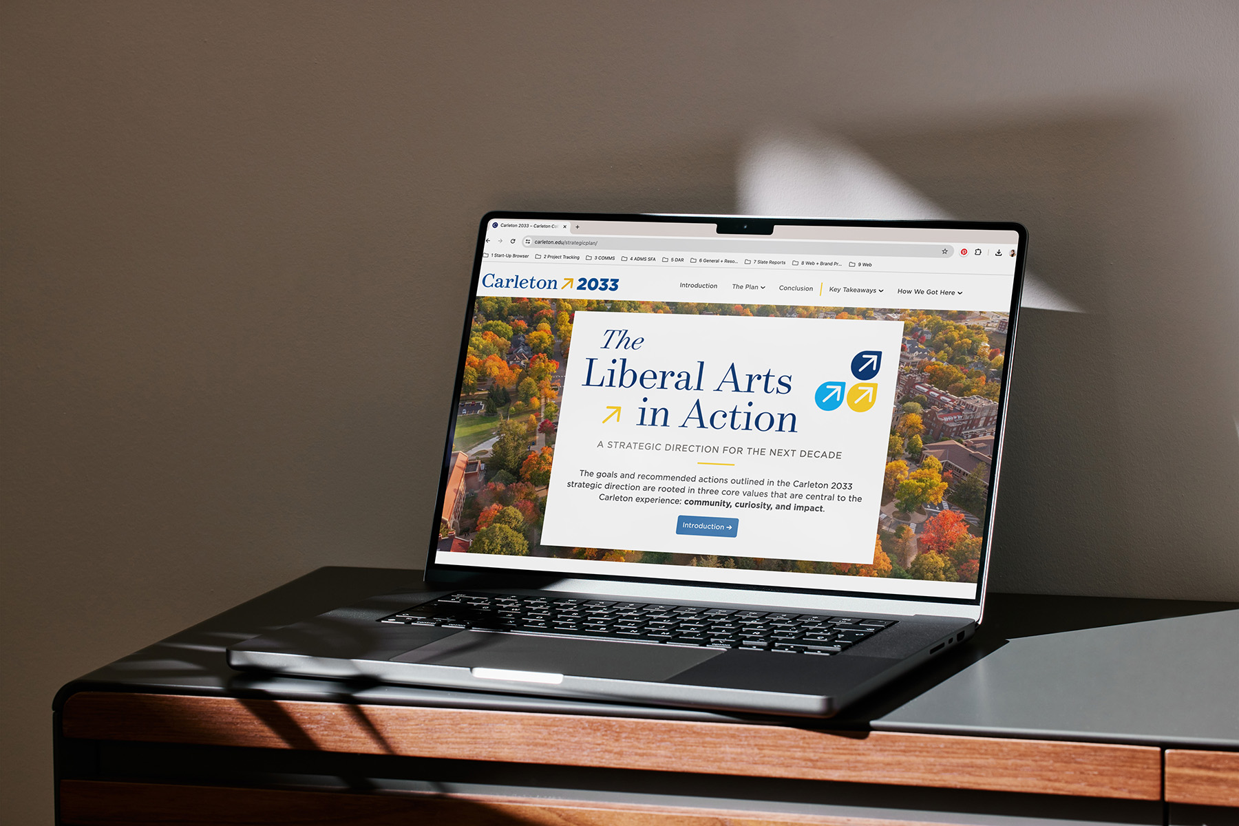mockup of homepage of strategic plan