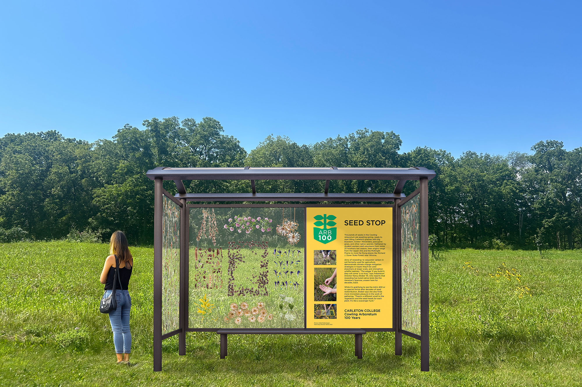 decorative "bus" stop in Arb