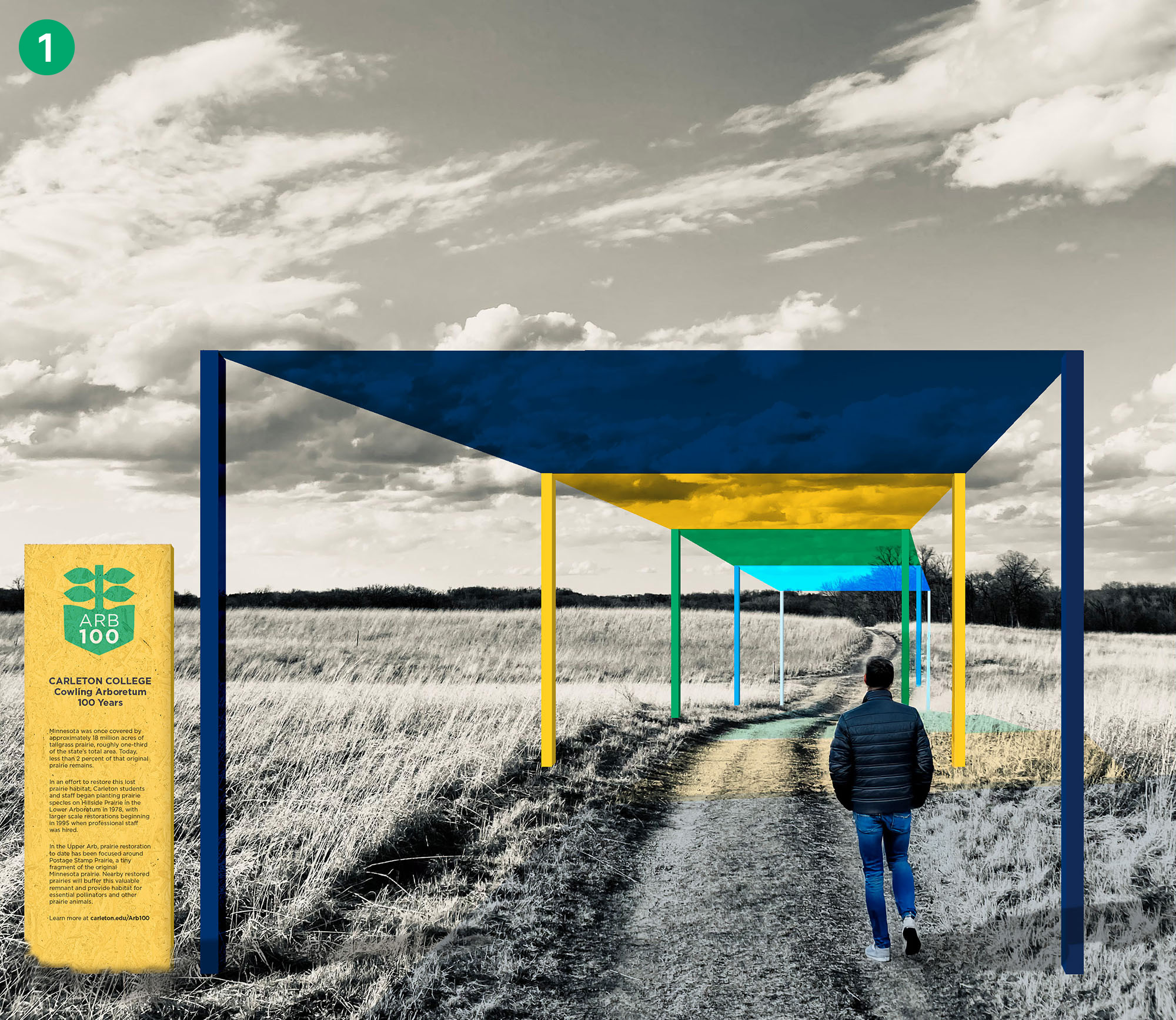 Mockup of canopy entrance to Arb